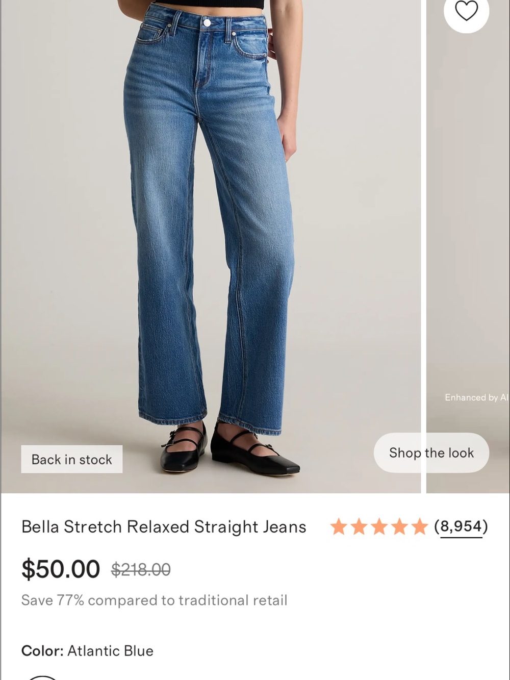 Bella Stretch Relaxed Straight Jeans - Atlantic Blue